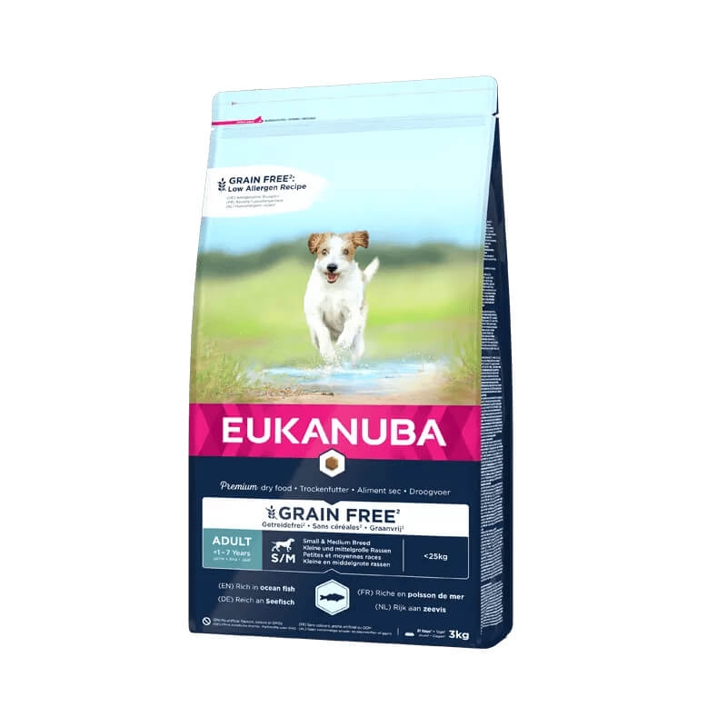 EUKANUBA Adult ookeanikalaga väikestele ja keskmistele koertele teraviljavaba 3 kg