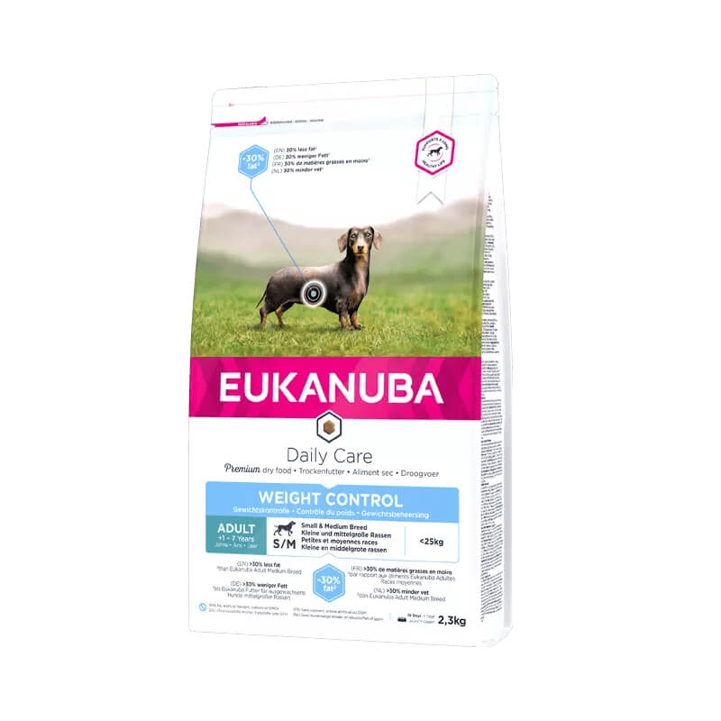 EUKANUBA Adult kanalihaga kaalujälgimiseks väikestele ja keskmistele koertele 2.3 kg