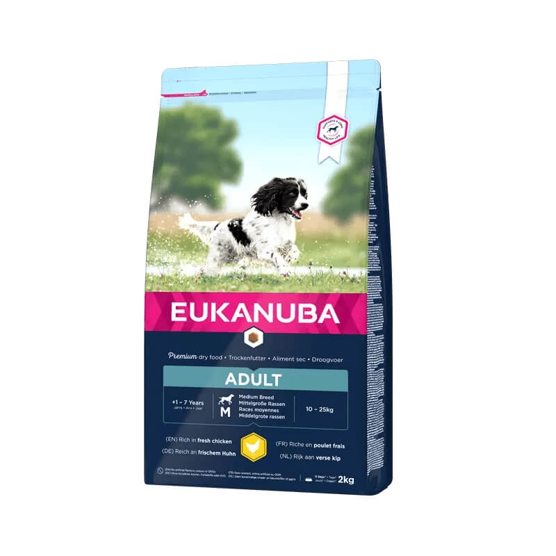 EUKANUBA Adult kanalihaga keskmistele koertele 3 kg