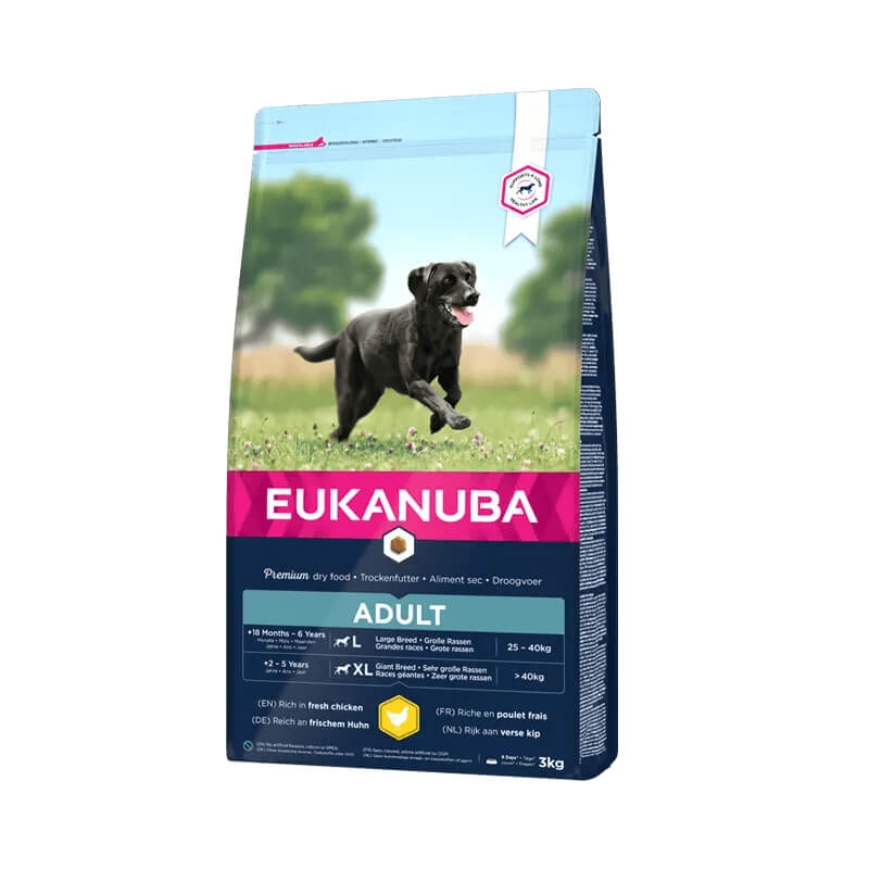 EUKANUBA Adult kanalihaga suurtele koertele 3 kg