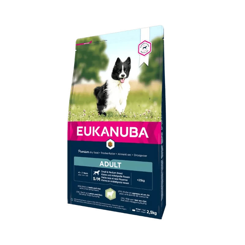 EUKANUBA Adult lambaliha ja riisiga väikestele ja keskmistele koertele 2.5 kg