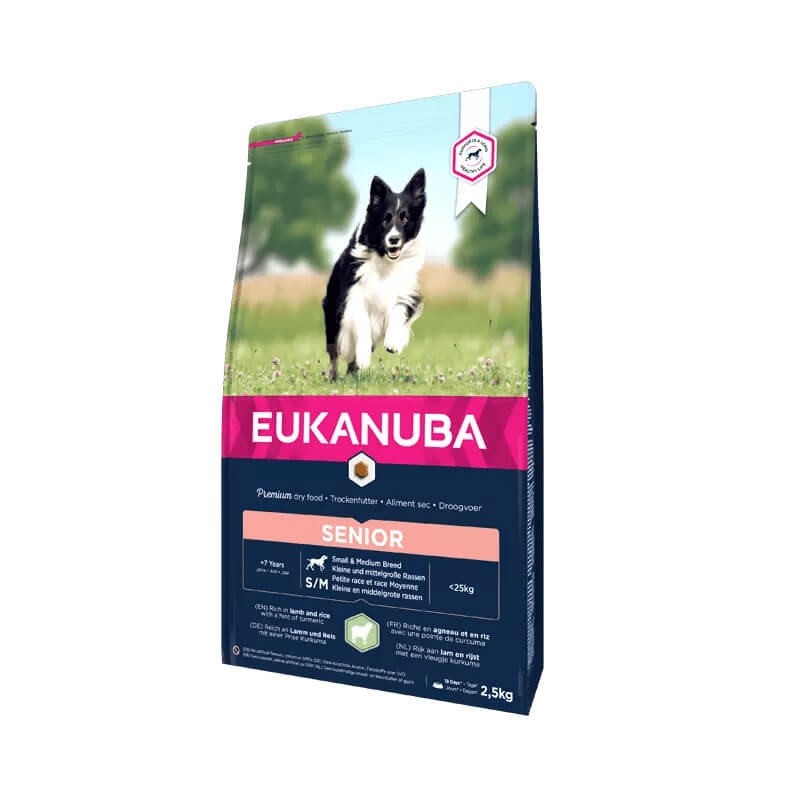 EUKANUBA Senior lambaliha ja riisiga väikestele ja keskmistele koertele 2.5 kg