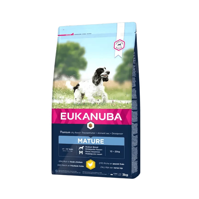 EUKANUBA Mature kanalihaga keskmistele koertele 3 kg