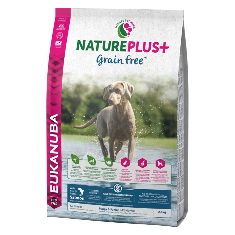 EUK DOG NaturePlus Pup&Jun GrainFree Salmon 2,3kg