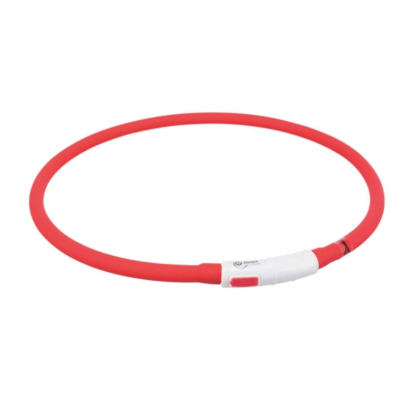 **Vilkur-kaelarihm Flash light ring USB XS-XL 70cm/10mm punane