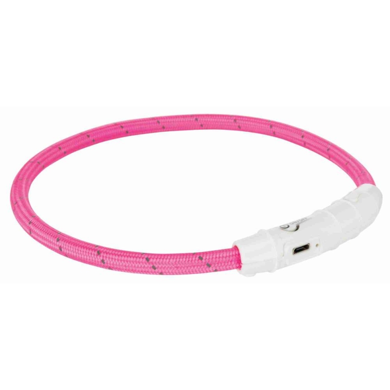 Vilkur-kaelarihm Flash light ring USB XS-S 35cm/7mm roosa