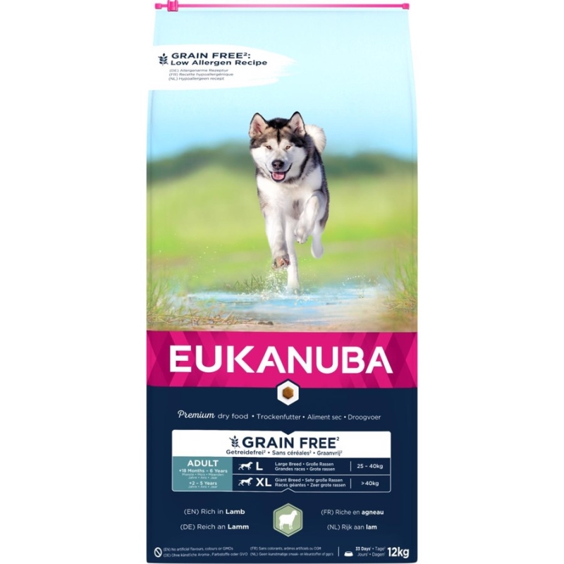 EUKANUBA Adult lambalihaga suurtele koertele teraviljavaba 12 kg