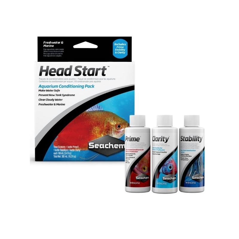 Seachem HeadStart vee konditsioneeri komplekt- Prime, Stability, Pristine 3x100 ml