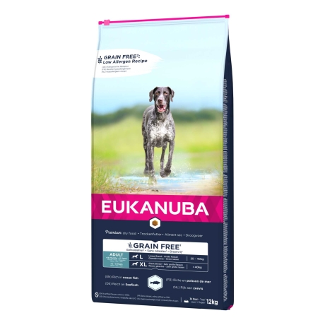 EUKANUBA Adult с океанической рыбой крупным собакам беззерновой 12 кг