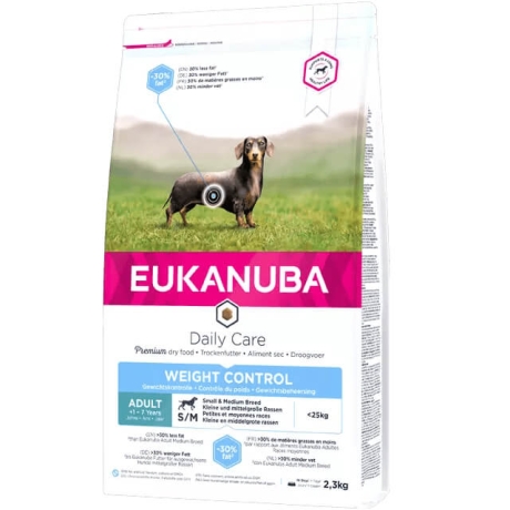 EUKANUBA Adult с курицей мелким и средним собакам с лишним весом 2.3 кг