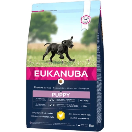 EUKANUBA Puppy kanalihaga suurtele koertele 3 kg