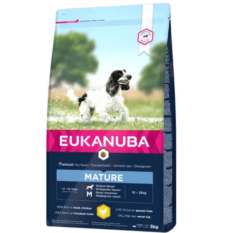 EUKANUBA Mature с курицей средним собакам 3 кг