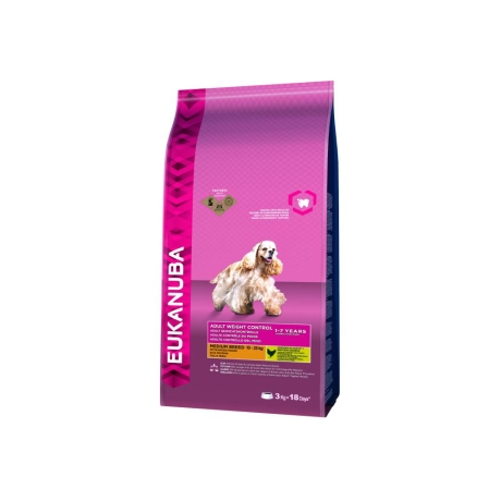 EUK DOG Weight Control Medium Breed 3kg