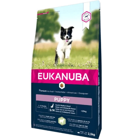 EUKANUBA Puppy lambaliha ja riisiga väikestele ja keskmistele koertele 12 kg