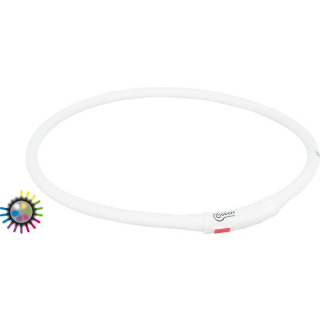 Мигающий ошейник Flash light ring USB, силикон, XS–XL: 70 cm/ø 10 mm, разноцветный