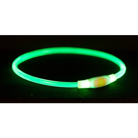 Мигающий ошейник Flash Light ring USB, SM: 40 см/д 8 мм, зеленый