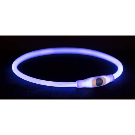 Мигающий ошейник Flash Light ring USB, SM: 40 см/д 8 мм, синий