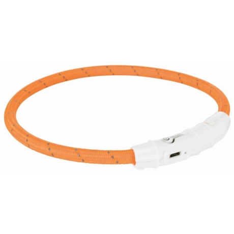 Мигающий ошейник Flash Light ring USB XS-S 35см/7мм оранжевый