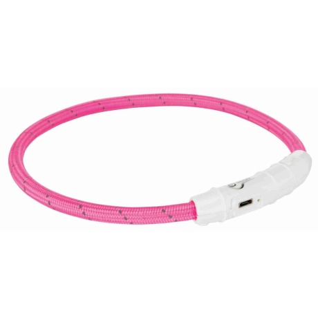 Мигающий ошейник Flash light ring USB XS-S 35cm/7mm розовый