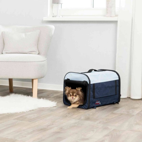 Сумка транспортная Kennel размер XS–S: 40 × 40 × 55 cm, dark blue/light blue