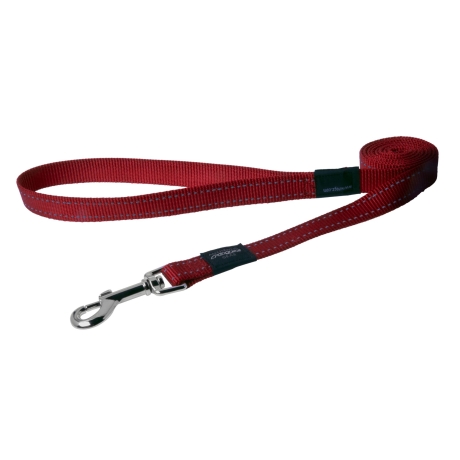 Jalutusrihm Rogz Utility Large 20mm Fanbelt Fixed Dog Lead, punane peegeldav