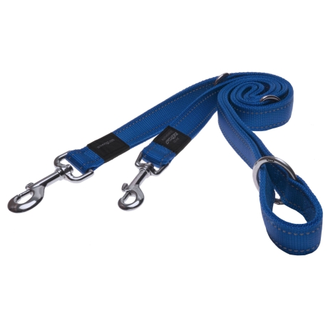 Jalutusrihm Rogz Utility Large 20mm Fanbelt Multi-Purpose Dog Lead, sinine helkuriga