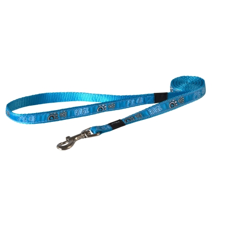 Поводок Rogz Fancy Dress Medium 16mm Scooter, узор Turquoise Paw