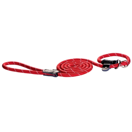 Поводок Rogz Rope Large 12mm 1.8m Moxon, красный светоотражающий