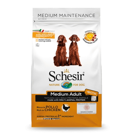 Schesir Medium Maintenance kanalihaga 3kg kuivtoit koertele