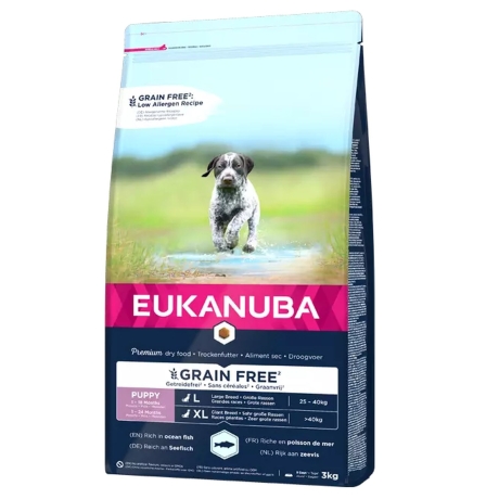 **EUKANUBA Puppy kanalihaga suurtele koertele teraviljavaba 3 kg