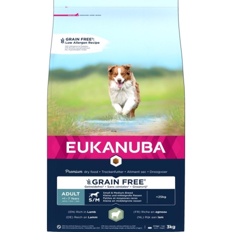 EUKANUBA Adult с бараниной мелким и средним собакам беззерновой 3 кг