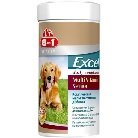 Пищевая добавка для собак 8in1 Excel Multi Vitamiinid 70 таблеток для пожилых
