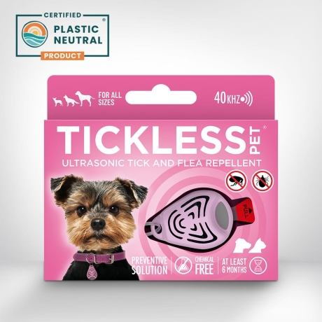 TICKLESS PET Ultraheliripats puukide ja kirpude vastu, roosa