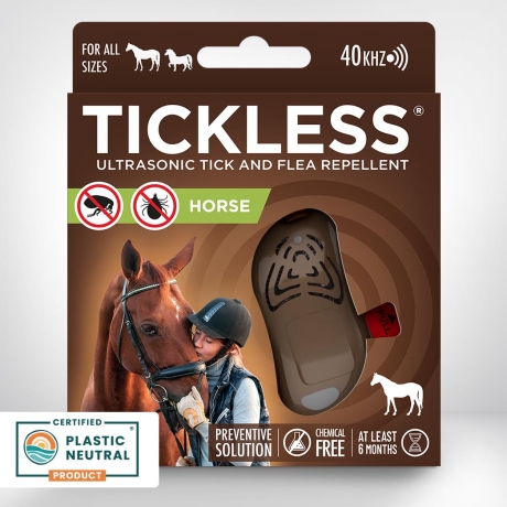 TICKLESS HORSE Ультразвуковой кулон против клещей и блох для лошадей, коричневый