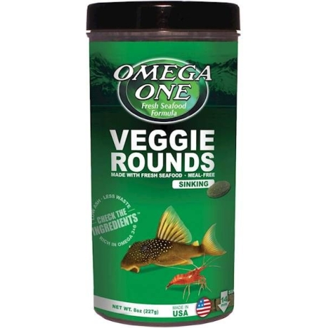 Omega One Veggie Rounds 227г - Таблетки для всех растительноядных рыб морских и пресноводных