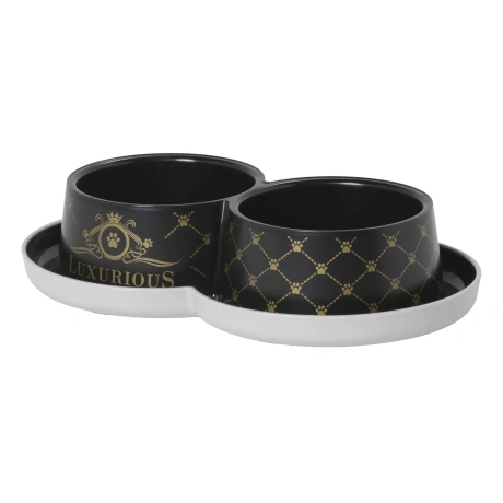 Миска Double Trendy Dinner Luxurious Pet 2x350 мл Черная