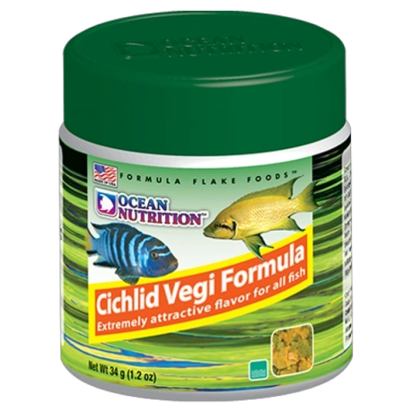 OCEAN NUTRITION FLAKES, Cichlid Vegi helbed, 34g