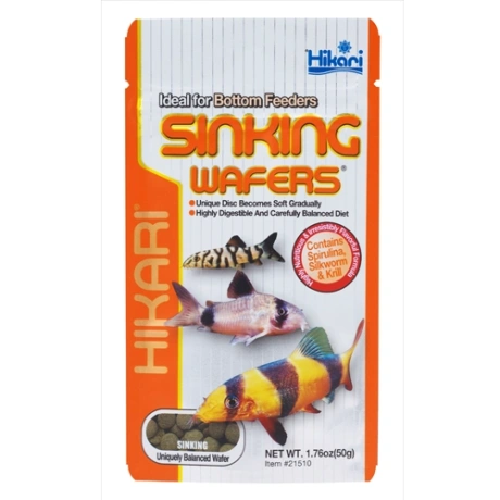 Hikari Sinking Wafers полноценный корм для сомов и других донных рыб 50g