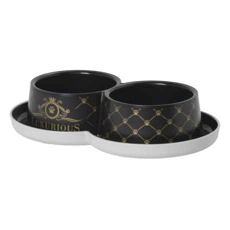 Миска Double Trendy Dinner Luxurious Pet 2x350 мл Черная