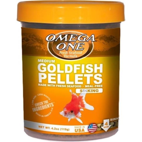 Omega One Medium Goldfish Pellets 119g - pelletid kuldkalale