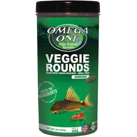 Omega One Veggie Rounds 227g – Tabletid kõikidele taimtoidulistele mere- ja mageveekaladele