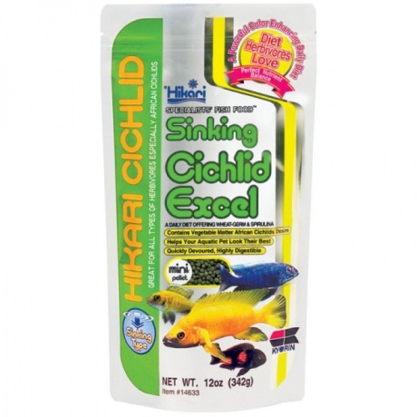 Hikari Cichlid Excel uppuv Mini 342g uppuv toit taimtoidulistele kaladele
