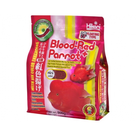 Hikari Blood Red Parrot+ Mini 600g ujuv toit punastele papagoidele
