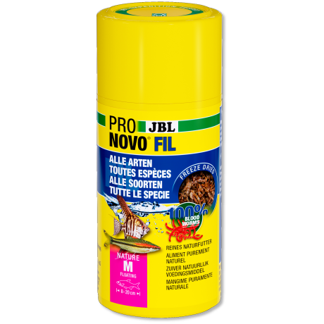 JBL Pronovo Fil 100ml / 10g Punane vereurmarohi maiustuseks kõigile dekoratiivkaladele pikkusega 3-10 cm