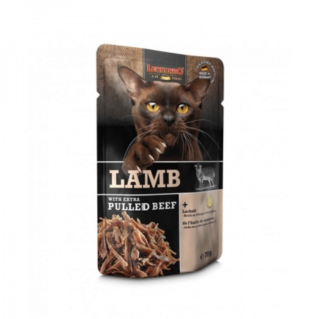 Leonardo Lamb + extra Pulled Beef 70g kassi märgtoit, lambaliha + pulled veiseliha