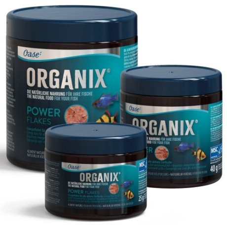 OASE ORGANIX Power Flakes 150 ml põhitoit kõigile kõrge energiavajadusega magevee- ja merekaladele
