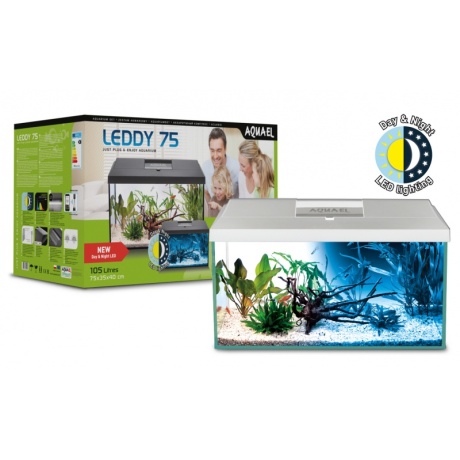 Akvaariumikomplekt Aquael Leddy 75 D&N 75x35x40cm 105L, valge
