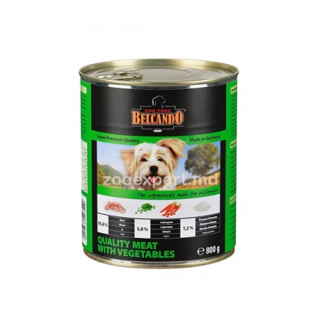 Belcando kvaliteetne liha/köögiviljakonserv liha ja juurviljadega täiskasvanud koertele, 800g