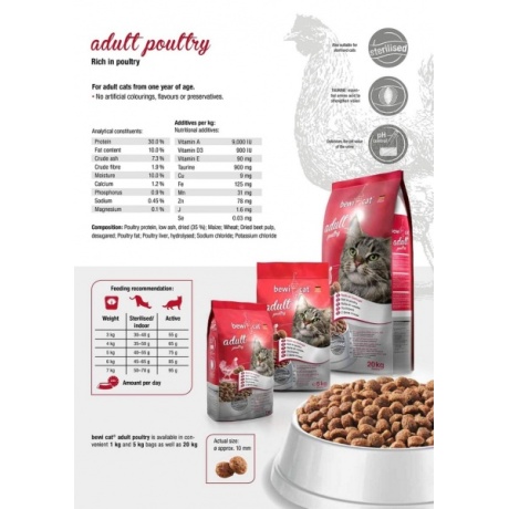Bewi Cat Adult Poultry 20kg täissööt täiskasvanud kassidele (kana, part, kalkun)