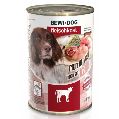 Bewi Dog Rikas vasikalihakonservid täiskasvanud koertele vasikalihaga, 400g